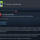 A Steam user reviews the game Cult of the Lamb.